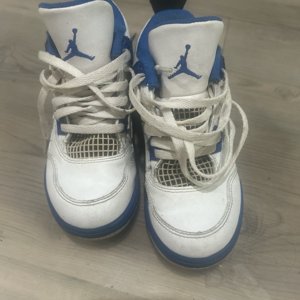 Kids White and Blue Sneakers